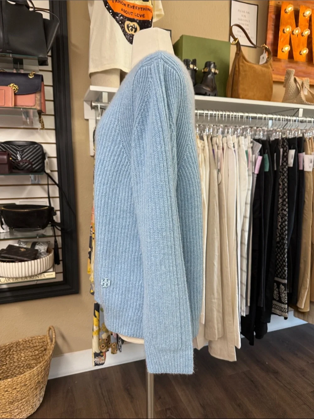 Tory Burch | Tory Sport Light Blue Cashmere Crewneck Sweater Size M